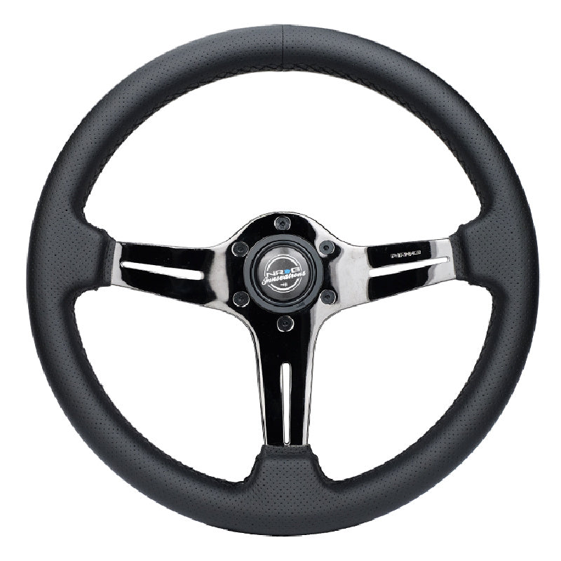 Lightweight Simulator Steering Wheel Blitz In Black Chrome Front View