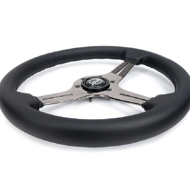 Lightweight Simulator Steering Wheel Blitz In Black Chrome Side View 2