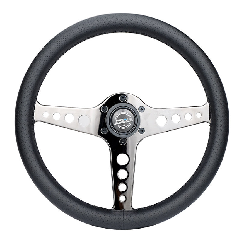 Lightweight Simulator Steering Wheel Driftz In Black Chrome Front view