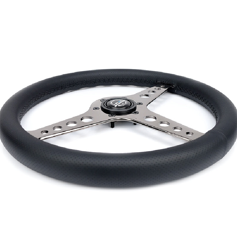 Lightweight Simulator Steering Wheel Driftz In Black Chrome Side view 2