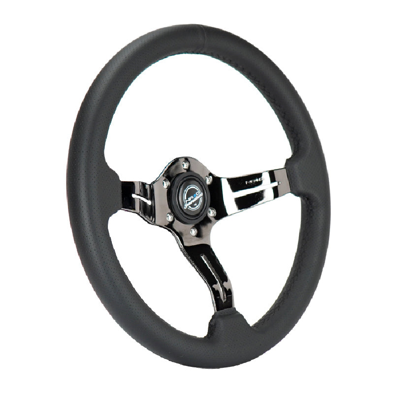 Lightweight Simulator Steering Wheel Splitz Front view 2 In Black Chrome