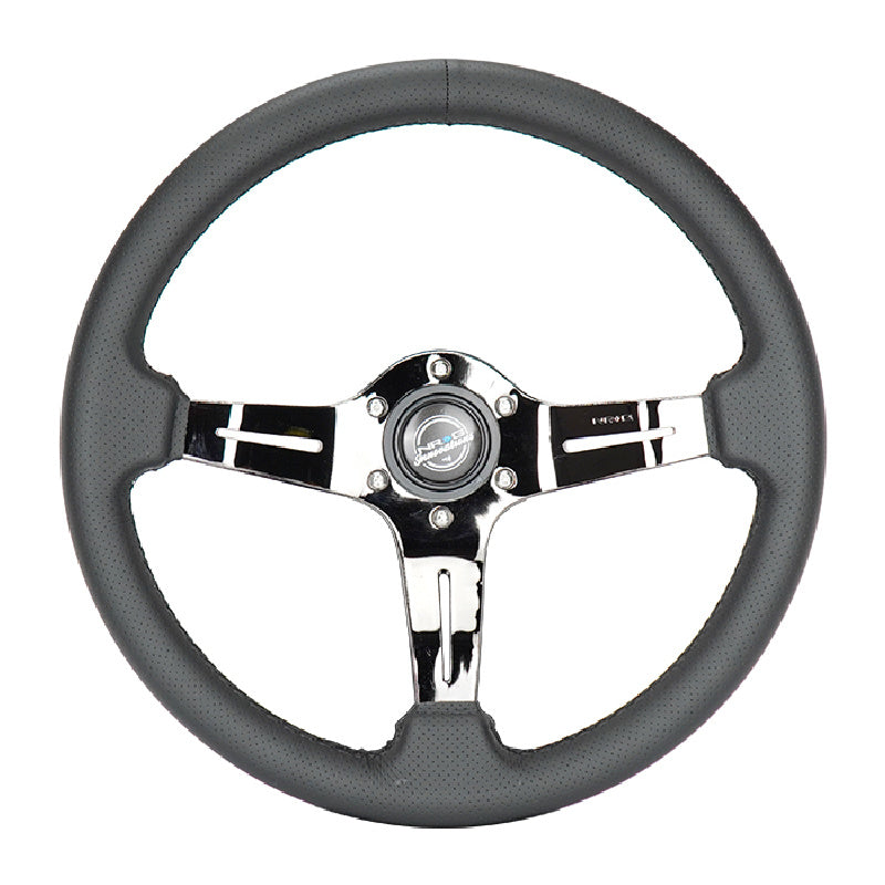 Lightweight Simulator Steering Wheel Splitz Front view In Black Chrome