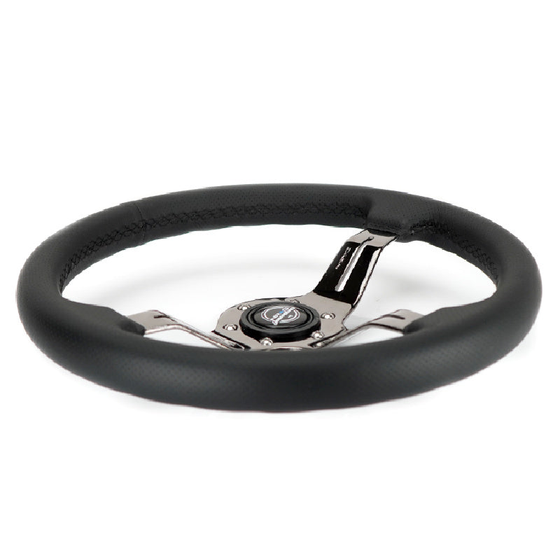 Lightweight Simulator Steering Wheel Splitz Side view 2 In Black Chrome