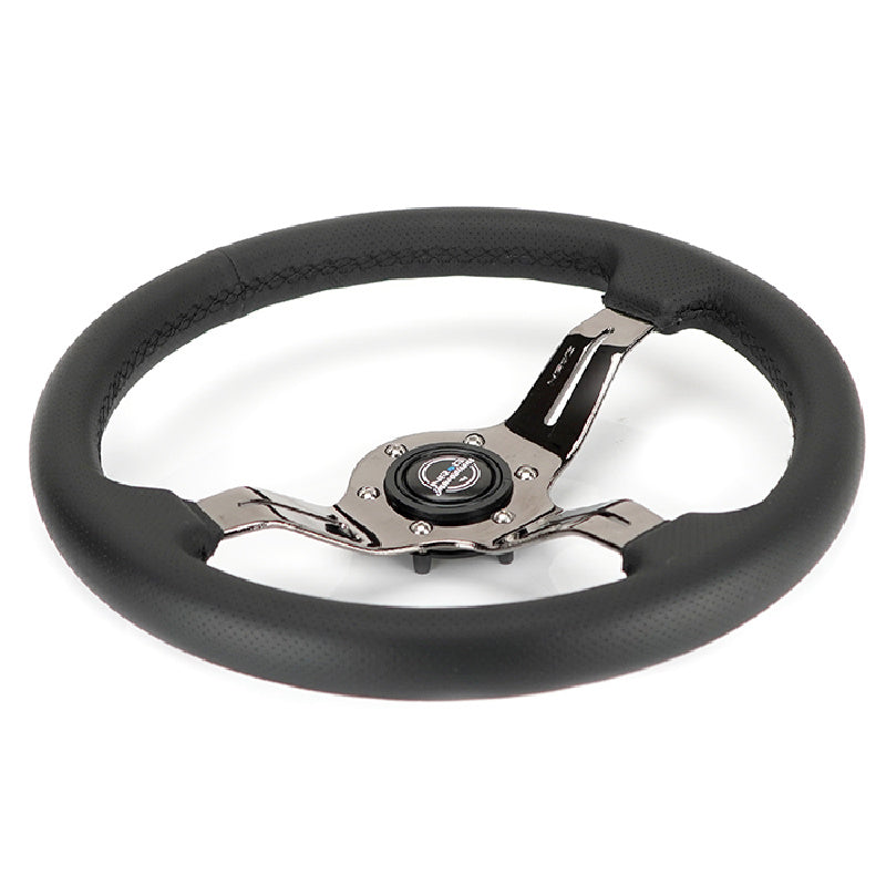 Lightweight Simulator Steering Wheel Splitz Side view In Black Chrome