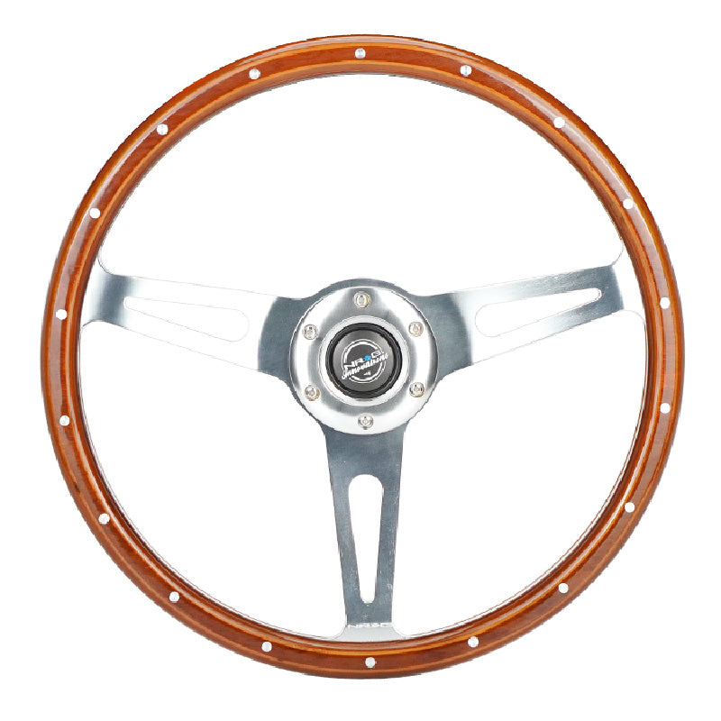 NRG Innovations Classic 380mm Wood Grain Steering Wheel 18 Rivots