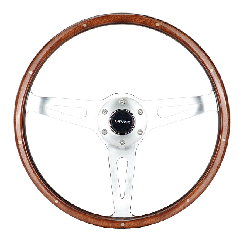 NRG Innovations Classic 380mm Wood Grain Steering Wheel 9 Rivots