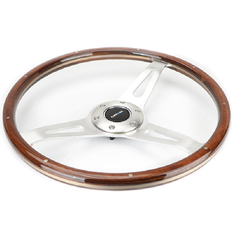 NRG Innovations Classic 380mm Wood Grain Steering Wheel Flat View