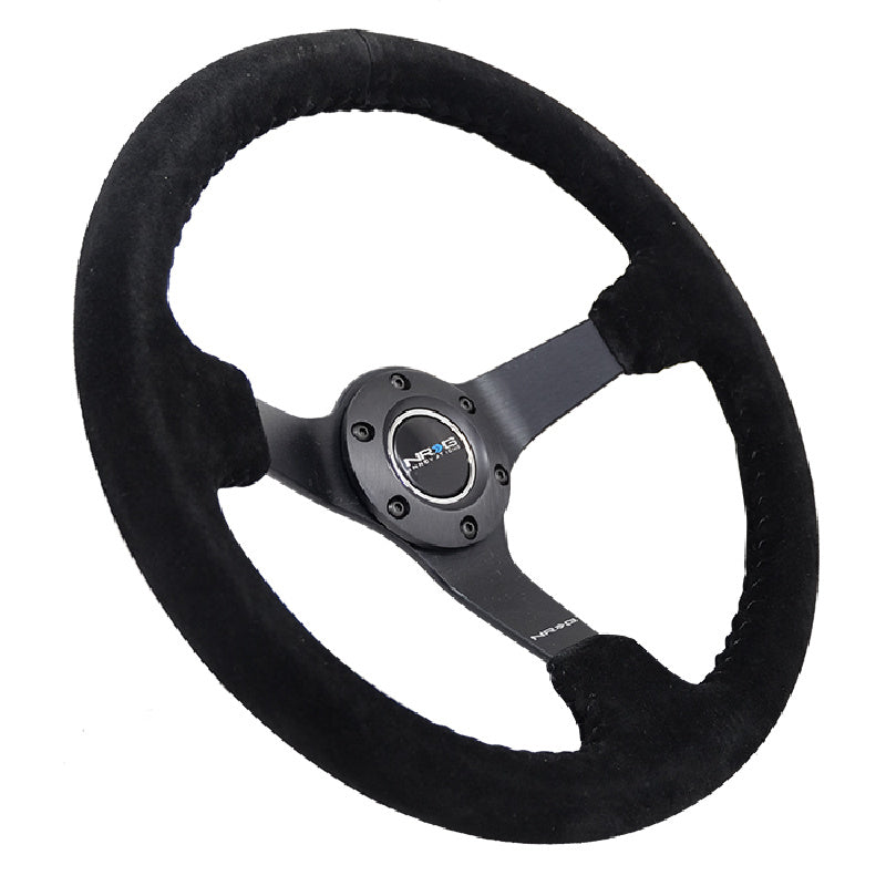 NRG Innovations 350mm Deep Dish Solid Spoke Steering Wheel angle view