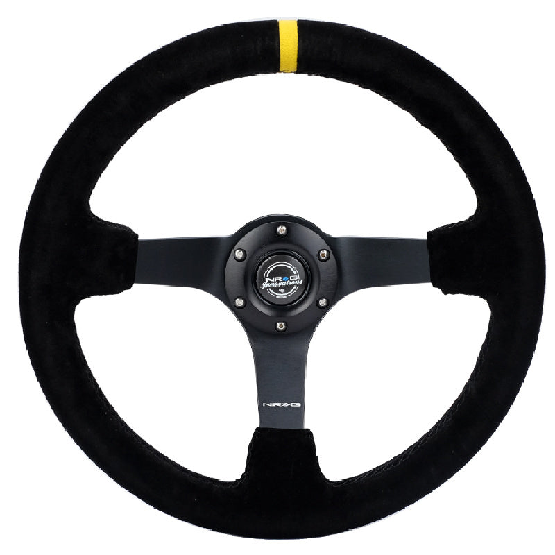NRG Innovations 350mm Deep Dish Solid Spoke Steering Wheel yellow mark
