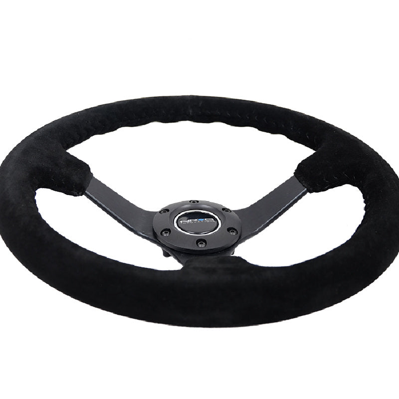 NRG Innovations 350mm Deep Dish Solid Spoke Steering Wheel flat view