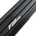 close up of the 160mm x 40mm anodised base rail badge on the next level racing elite 160 cockpit frame