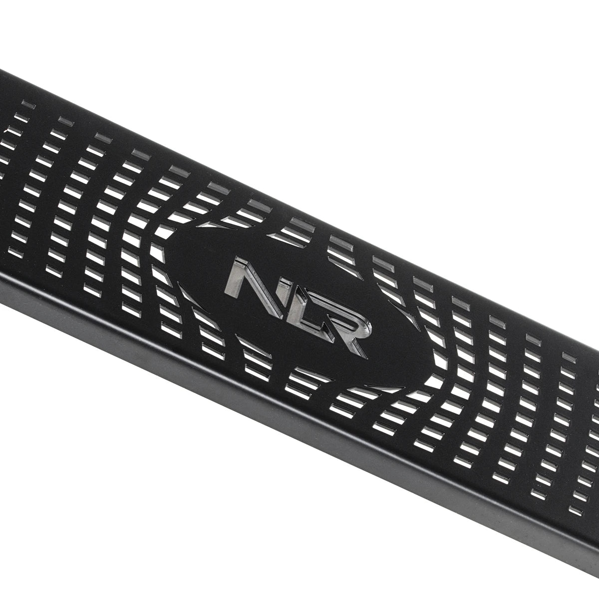 embossed nlr logo on the perforated front rail panel of the nlr elite 160 aluminium profile chassis