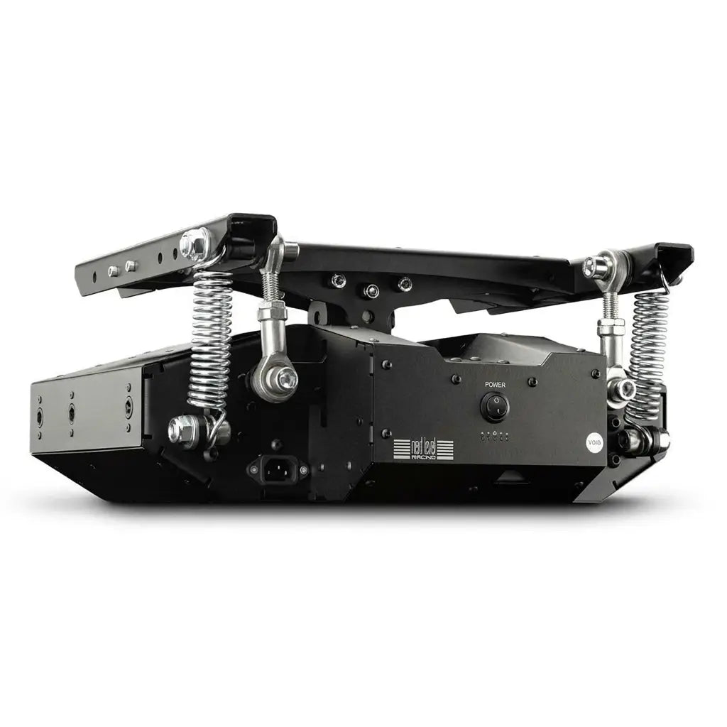 flat front view featuring next level racing motion platform power indicator and spring suspension