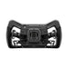 full back view of simucube savu sport steering wheel showing all 4 paddle shifters with wheelbase connection port in center