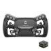 simucube link hub in bottom right separated from full view of the savu sport showing all 12 button controls and center logo art